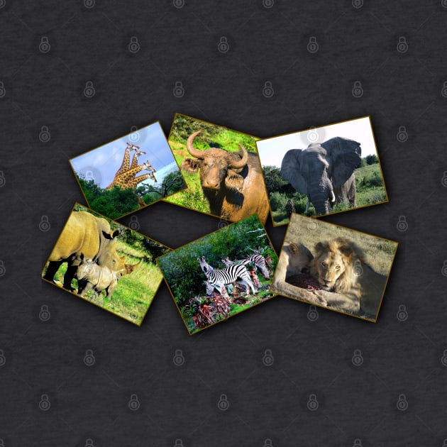 African Wildlife Collage Black Drop shadow by PathblazerStudios